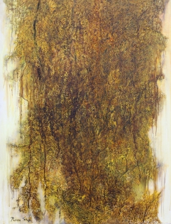 Cascades végétales N°2 technique mixte sur toile, 90 x 118 cm