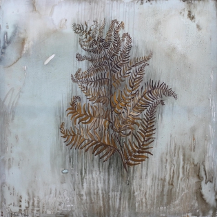 Solitude encre - acrylique - brou de noix sur toile , 100 x 100 cm